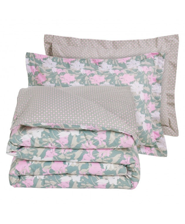 DAS HOME ΣΕΤ ΠΑΠΛΩΜΑΤΟΘΗΚΗ ΥΠΕΡΔΙΠΛΗ DAILY 3175 GREEN, PINK 220Χ240 Παπλωματοθήκες Υπέρδιπλες