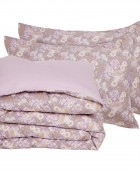 DAS HOME ΣΕΤ ΠΑΠΛΩΜΑΤΟΘΗΚΗ ΜΟΝΗ HAPPY FLANNEL 9682 GREY, LILAC 160Χ240 Παπλωματοθήκες  Μονές Φανελένιες