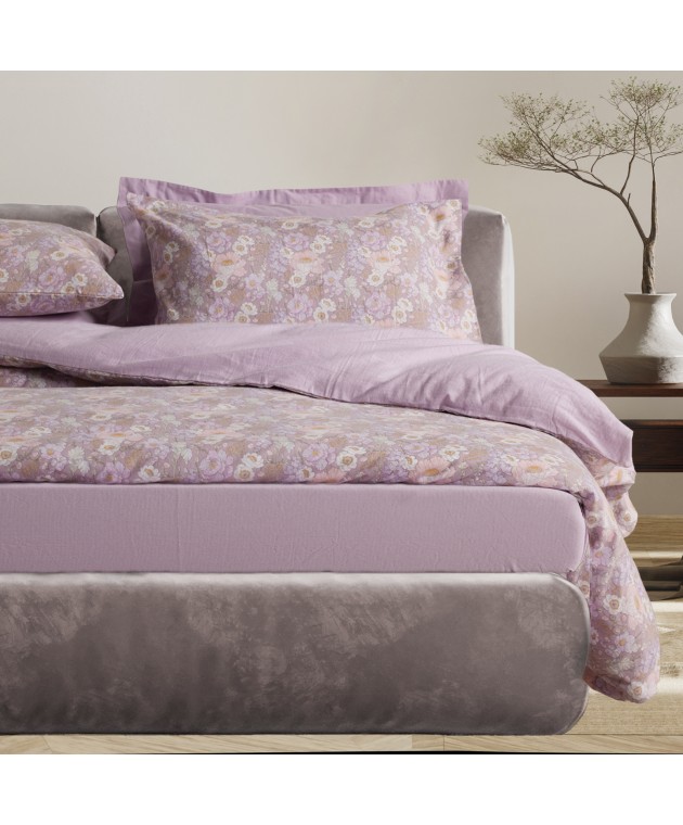DAS HOME ΣΕΤ ΠΑΠΛΩΜΑΤΟΘΗΚΗ ΜΟΝΗ HAPPY FLANNEL 9682 GREY, LILAC 160Χ240 Παπλωματοθήκες  Μονές Φανελένιες