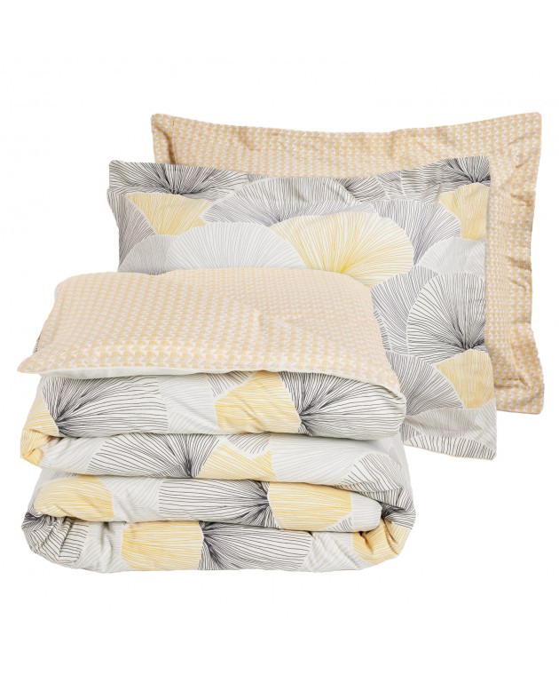 DAS HOME ΣΕΤ ΠΑΠΛΩΜΑΤΟΘΗΚΗ ΜΟΝΗ HAPPY 9685 GREY, OCHRE 160Χ240 Παπλωματοθήκες Μονές