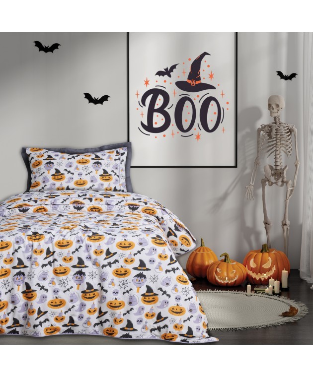 DAS KIDS ΣΕΤ ΠΑΠΛΩΜΑΤΟΘΗΚΗ ΜΟΝΗ 4967 GREY, ORANGE 160Χ240 Παιδικές Παπλωματοθήκες