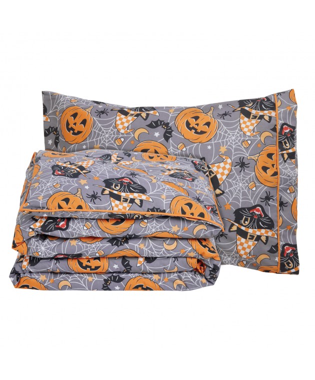 DAS KIDS ΣΕΤ ΠΑΠΛΩΜΑΤΟΘΗΚΗ ΜΟΝΗ 4968 GREY, ORANGE 160Χ240 Παιδικές Παπλωματοθήκες