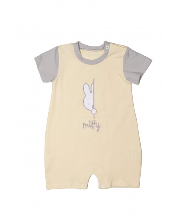 Miffy Des.14 Φορμάκι Καλοκαιρινό Εκρού Με Κέντημα 9-12 Mηνών 74 cm