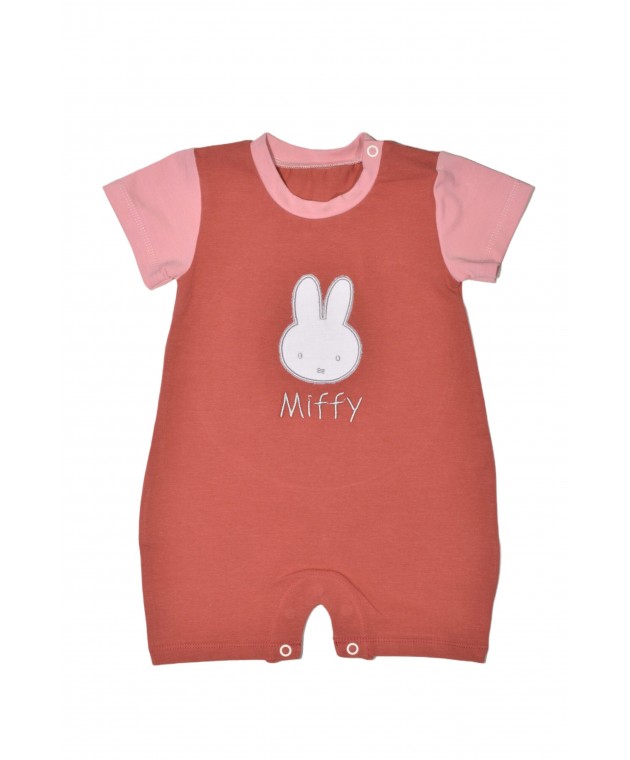 Miffy Des.17 Φορμάκι Καλοκαιρινό Ροζ Σκούρο Με Κέντημα 6-9 Mηνών 68 cm