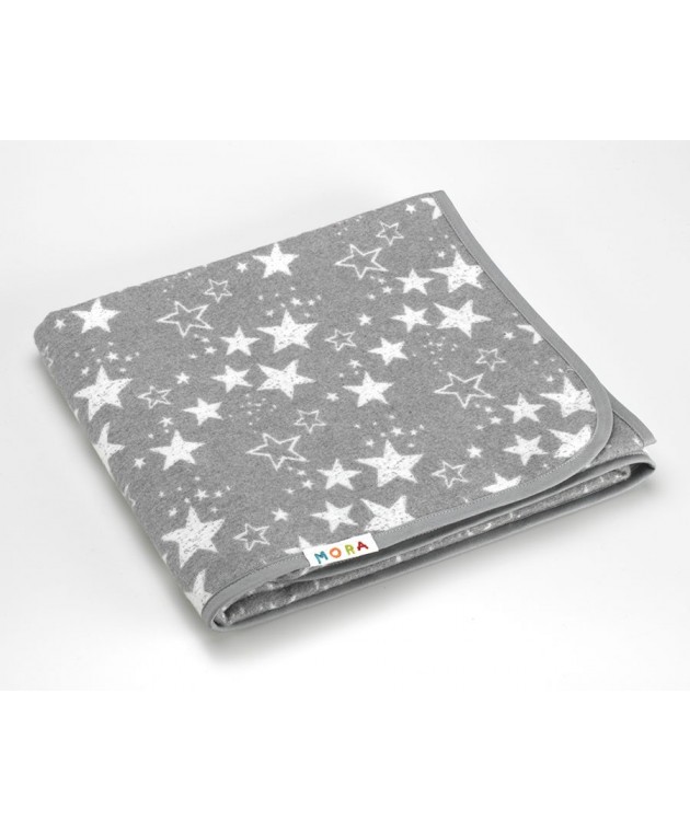 Κουβέρτα Ecology 80x110 cm Αστεράκια Γκρι MORA Αγκαλιάς-Λίκνου
