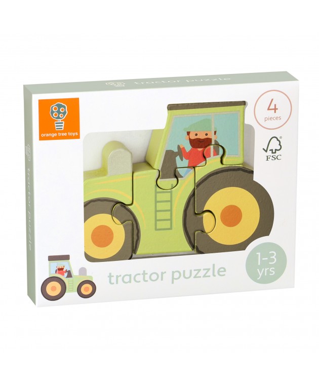 Μικρό Παζλ Τρακτέρ Farmyard Orange Tree Toys Παζλ