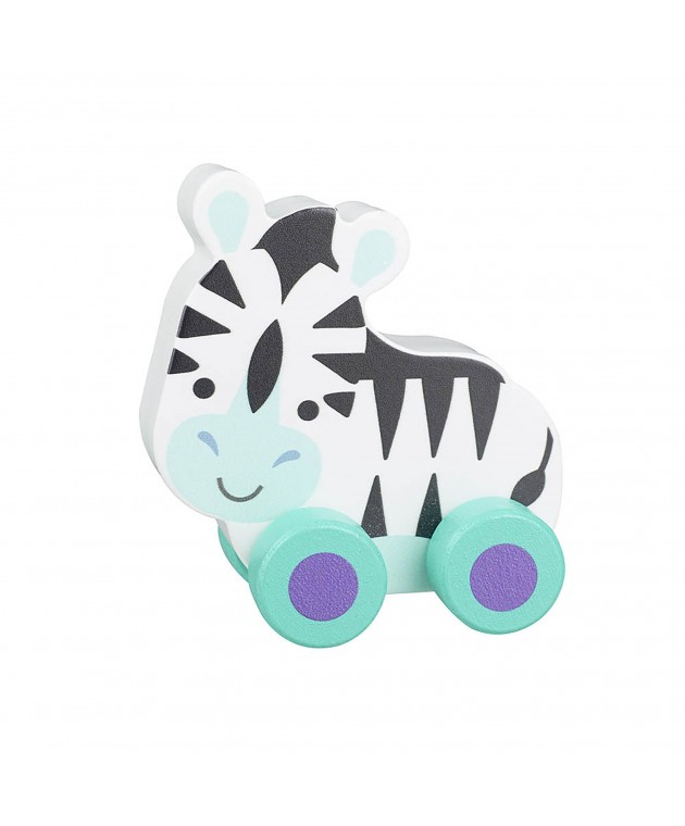Ζέμπρα Push & Pull Jungle Animals Orange Tree Toys