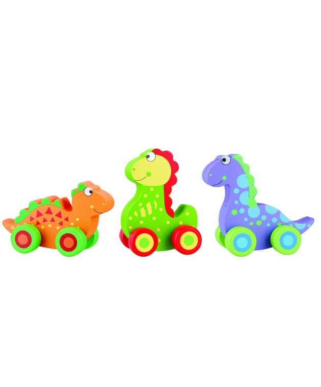Σετ 3 Δεινόσαυροι Push & Pull Dinosaurs Orange Tree Toys