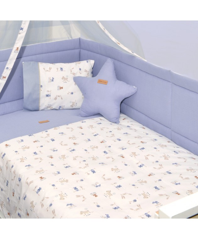 Πάπλωμα Εκρού & Παπλωματοθήκη Εμπριμέ Design 414 Oliver Baby