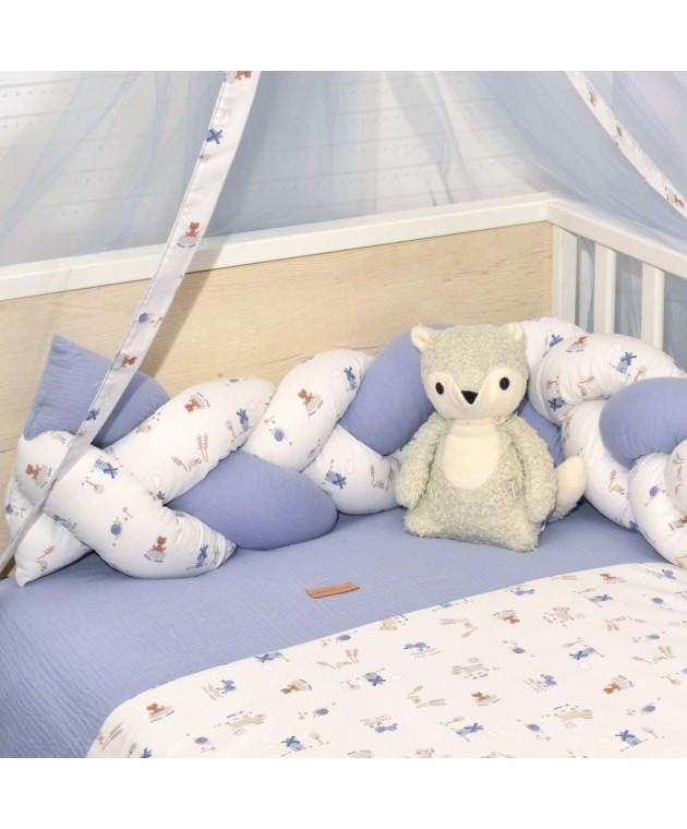 Πλεξούδα Τριπλή Βαμβακερή Design 414 20x200cm με Ειδική Εσωτερική Επένδυση Oliver Baby Βρεφικές Πάντες Κούνιας