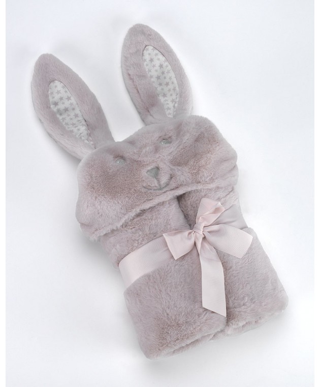 Κουβέρτα Pompon Rabbit 75Χ95cm Σάπιο Μήλο MORA