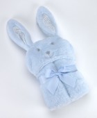 Κουβέρτα Pompon Rabbit 75Χ95cm Γαλάζιο MORA Αγκαλιάς-Λίκνου
