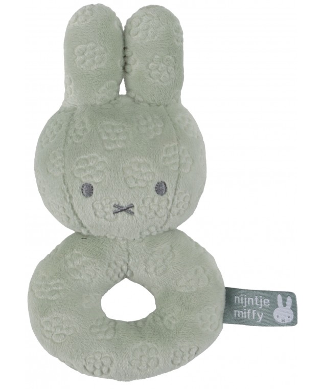Κουδουνίστρα Από Βελουτέ Ύφασμα Πράσινο Miffy Flowers Κουδουνίστρες