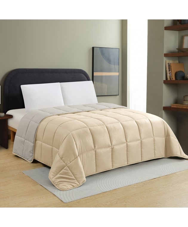 ΠΑΠΛΩΜΑ ΜΟΝΟ BROOKLYN BEIGE/SILVER (160X220) Παπλώματα Μονά