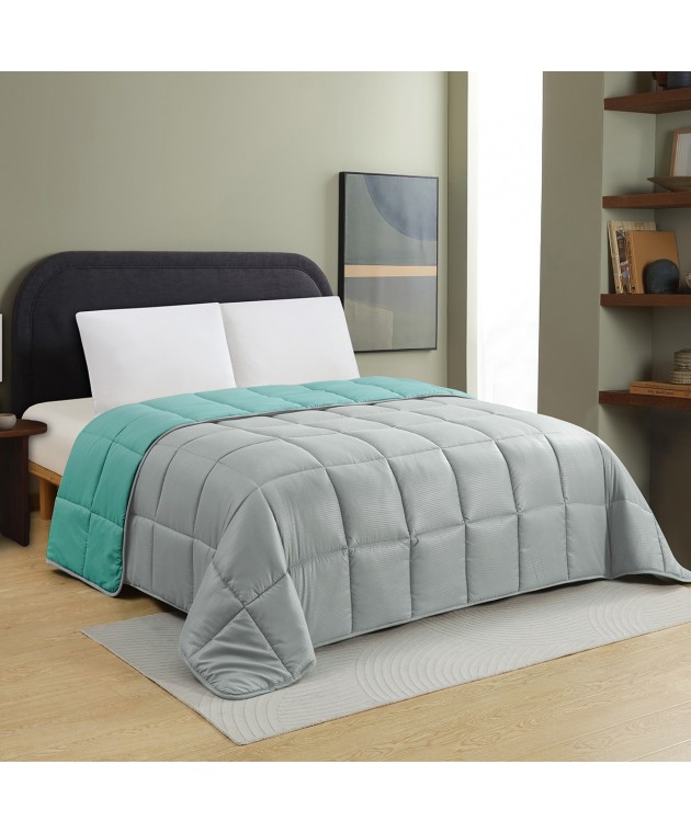 ΠΑΠΛΩΜΑ ΥΠΕΡΔΙΠΛΟ BROOKLYN GREY/PETROL (220X240) Παπλώματα Υπέρδιπλα