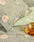 ΣΕΤ ΣΕΝΤΟΝΙΑ ΜΟΝΑ (Λ) GIANNA GREY/AQUA CASUAL LINE (100Χ200+32) Σεντόνια Μονά