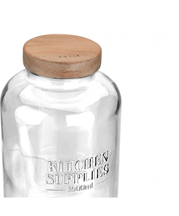 ESTIA ΔΟΧΕΙΟ ΑΠΟΘΗΚΕΥΣΗΣ ALLURE ΓΥΑΛΙΝΟ 3500ml 15x15x26cm Βάζα Τροφίμων