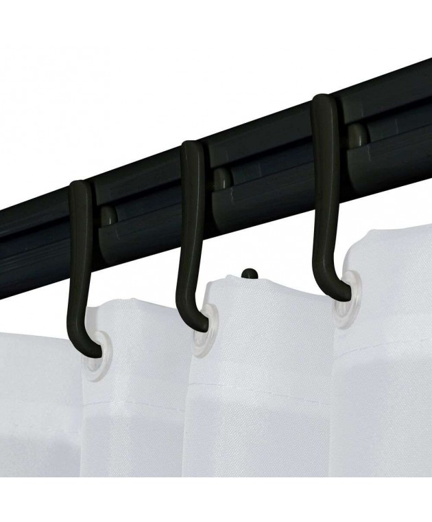 Easy roll hooks 12 pcs black κρίκοι κουρτίνας μπάνιου Sealskin