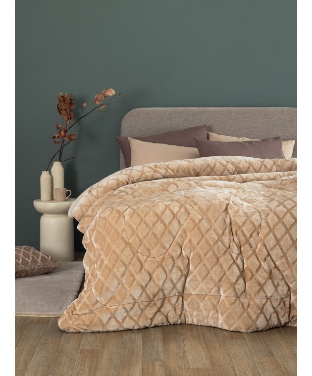 Κουβερτοπάπλωμα King size 240x260 NADINE/5 SAND Κουβερτοπάπλωμα  king size