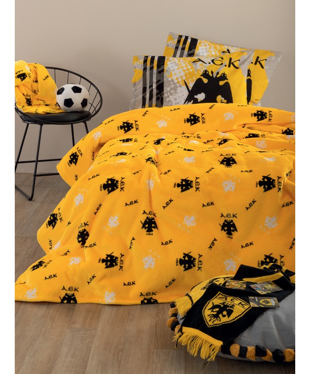 Κουβέρτα μονή 160x220 AEK BL Κουβέρτες Fleece Μονές