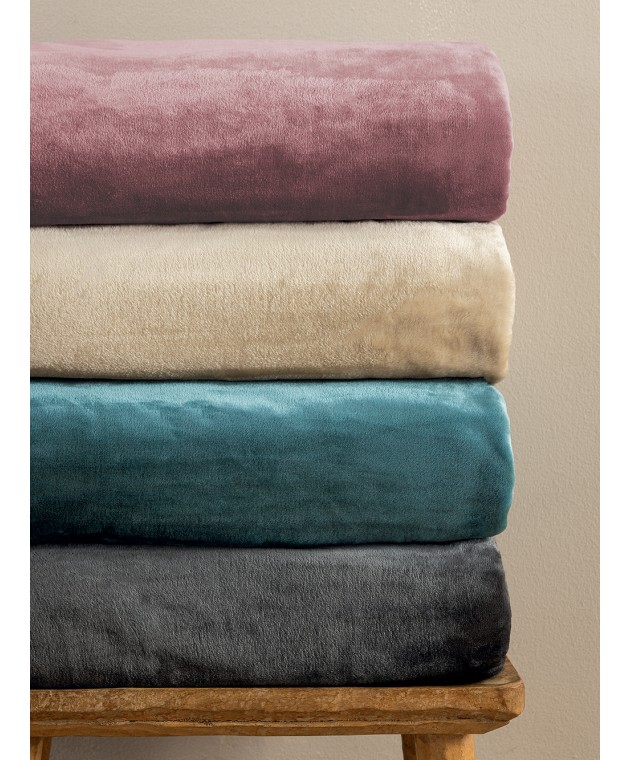 Κουβέρτα Fleece 160x220 LUCY COAL Κουβέρτες Fleece Μονές