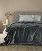 Κουβέρτα Fleece 160x220 LUCY COAL Κουβέρτες Fleece Μονές