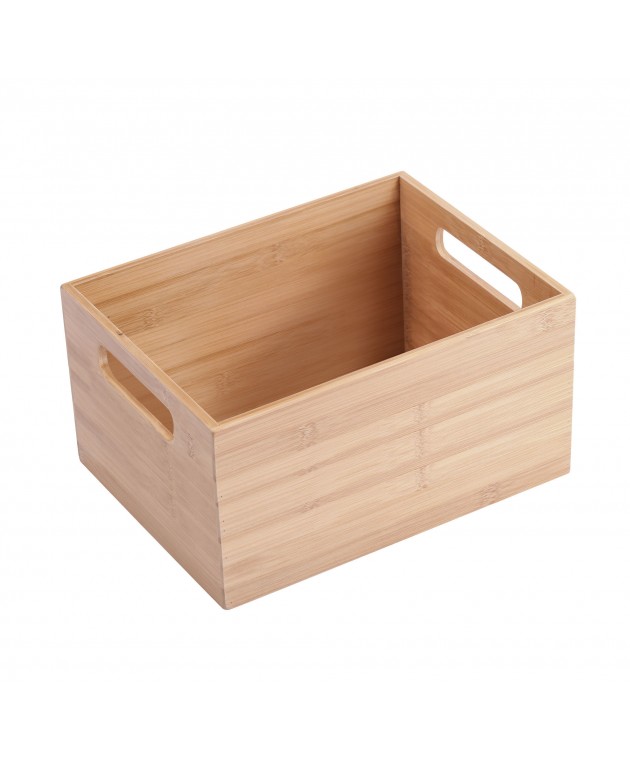 ESTIA ΚΟΥΤΙ ΟΡΓΑΝΩΣΗΣ BAMBOO ESSENTIALS ΜΕ ΛΑΒΕΣ 26x18.5x16.5cm ΣΤΟΙΒΑΖΟΜΕΝΟ Διακοσμητικά Καλάθια-Κουτιά