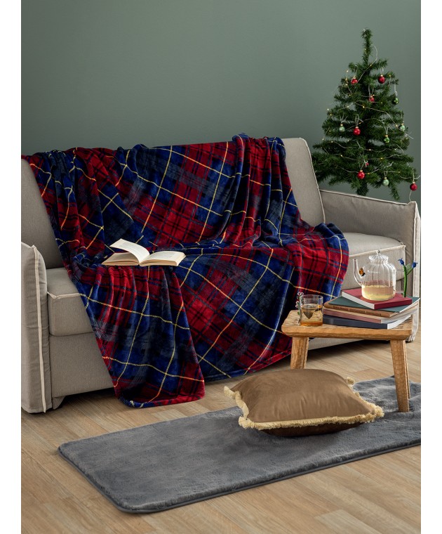Κουβέρτα Fleece 160x220 CLAUS Ριχτάρια - Κουβέρτες καναπέ Χριστουγεννιάτικες