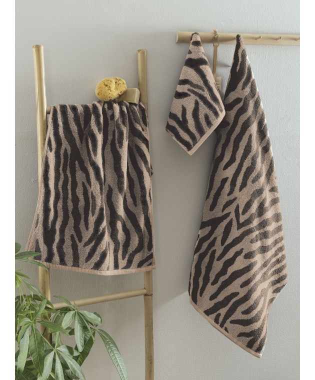 Πετσέτα Προσώπου Towels Collection 50x90 ZEB BEIGE Πετσέτες Mπάνιου