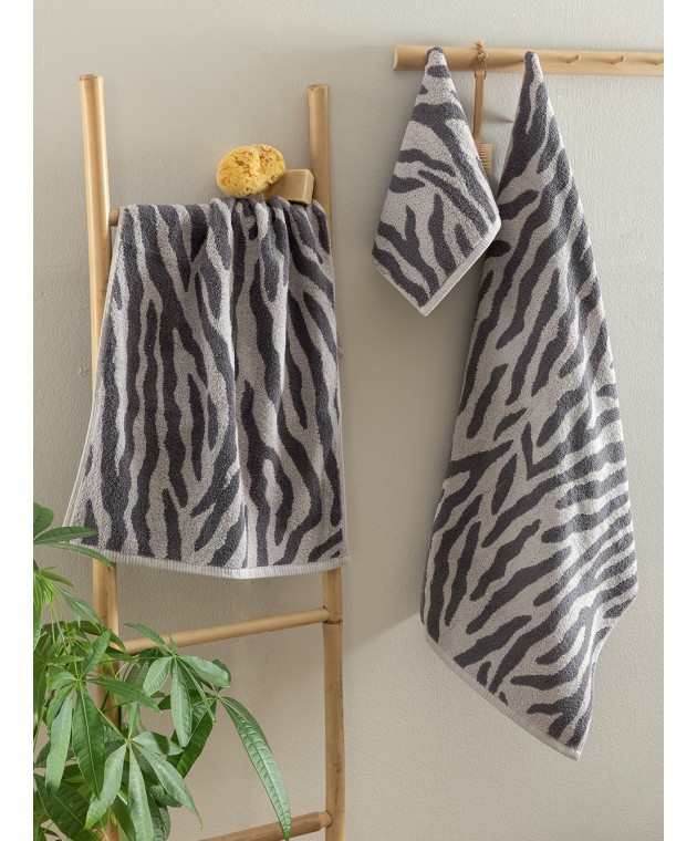 Πετσέτα Προσώπου Towels Collection 50x90 ZEB GREY Πετσέτες Mπάνιου