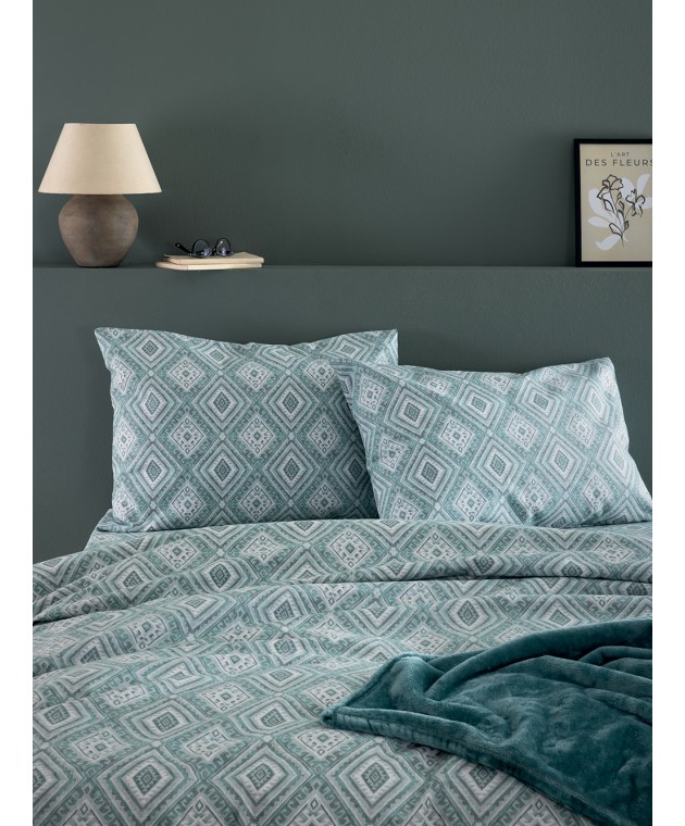 Σετ Παπλωματοθήκη Μονή Flannel Beauty 170x250 FB0239 Παπλωματοθήκες  Μονές Φανελένιες