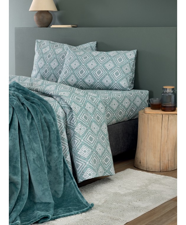 Σετ Παπλωματοθήκη Μονή Flannel Beauty 170x250 FB0239 Παπλωματοθήκες  Μονές Φανελένιες