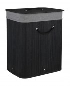ESTIA ΚΑΛΑΘΙ ΑΠΛΥΤΩΝ BAMBOO ESSENTIALS 60LT ΠΤΥΣΣΟΜΕΝΟ ΟΡΘΟΓΩΝΙΟ ΜΑΥΡΟ ΝΕΑ ΠΛΕΞΗ Καλάθια Απλύτων