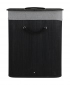 ESTIA ΚΑΛΑΘΙ ΑΠΛΥΤΩΝ BAMBOO ESSENTIALS 60LT ΠΤΥΣΣΟΜΕΝΟ ΟΡΘΟΓΩΝΙΟ ΜΑΥΡΟ ΝΕΑ ΠΛΕΞΗ Καλάθια Απλύτων