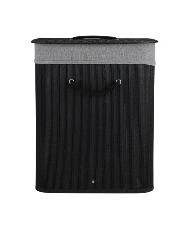 ESTIA ΚΑΛΑΘΙ ΑΠΛΥΤΩΝ BAMBOO ESSENTIALS 60LT ΠΤΥΣΣΟΜΕΝΟ ΟΡΘΟΓΩΝΙΟ ΜΑΥΡΟ ΝΕΑ ΠΛΕΞΗ Καλάθια Απλύτων