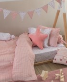 Σεντόνι Κούνιας 130x170 BB100 (Καρό) ROSE Χωρίς Λάστιχο Βρεφικά Σεντόνια Μεμονωμένα