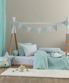 Σεντόνι Κούνιας 130x170 BB100 (Καρό) AQUA Χωρίς Λάστιχο Βρεφικά Σεντόνια Μεμονωμένα