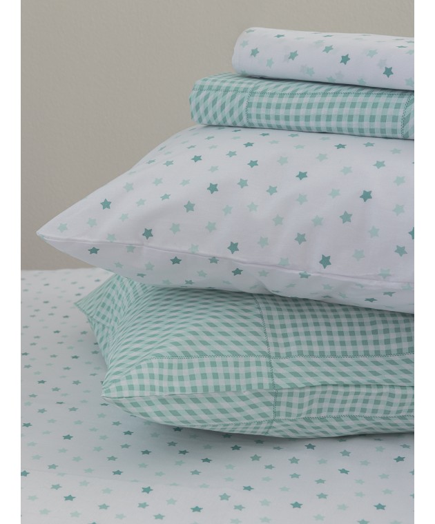 Σεντόνι Κούνιας 130x170 BB100 (Καρό) AQUA Χωρίς Λάστιχο Βρεφικά Σεντόνια Μεμονωμένα