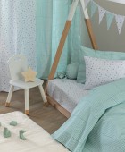 Σεντόνι Κούνιας 130x170 BB100 (Καρό) AQUA Χωρίς Λάστιχο Βρεφικά Σεντόνια Μεμονωμένα