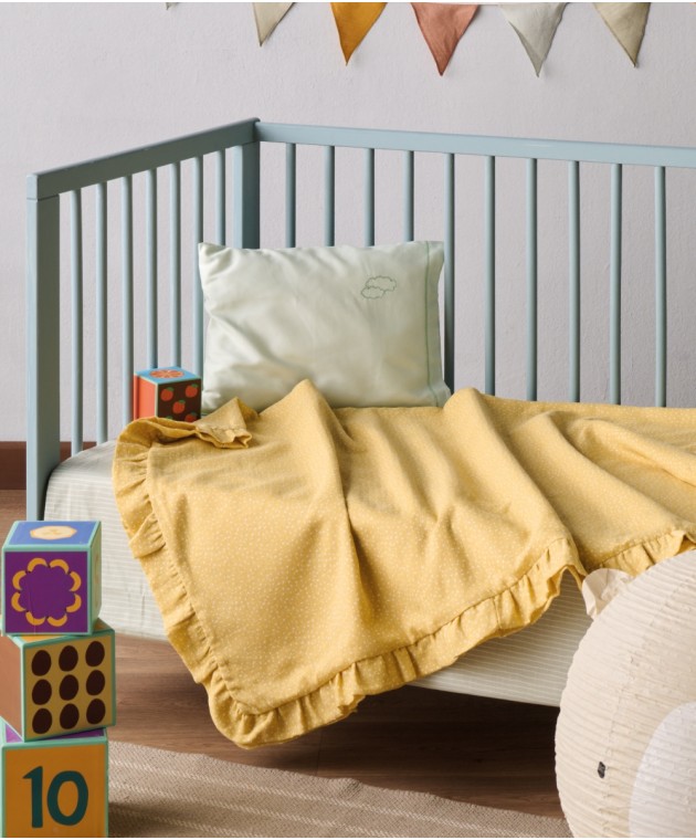 YN 25 YELLOW- WHITE ΚΟΥΒΕΡΤΑ.ΑΓΚΑΛΙΑΣ ΜΕ ΒΟΛΑΝ 65Χ100 Αγκαλιάς-Λίκνου