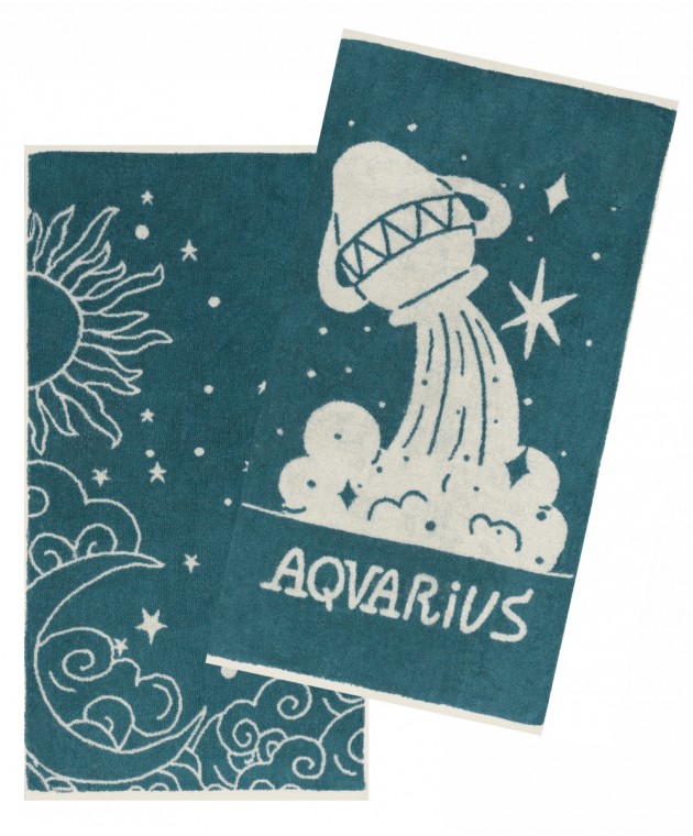 ZODIAC-AQUARIUS ΣΕΤ 2 ΤΕΜ ΠΕΤΣΕΤΕΣ ΠΡΟΣΩΠΟΥ 50X90 Σετ πετσέτες Mπάνιου