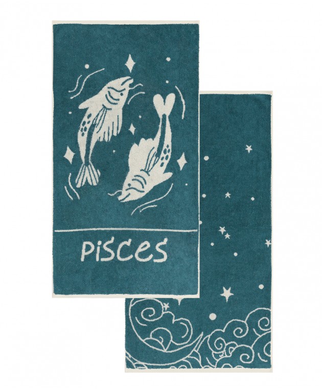 ZODIAC-PISCES ΣΕΤ 2 ΤΕΜ ΠΕΤΣΕΤΕΣ ΠΡΟΣΩΠΟΥ 50Χ90 Σετ πετσέτες Mπάνιου