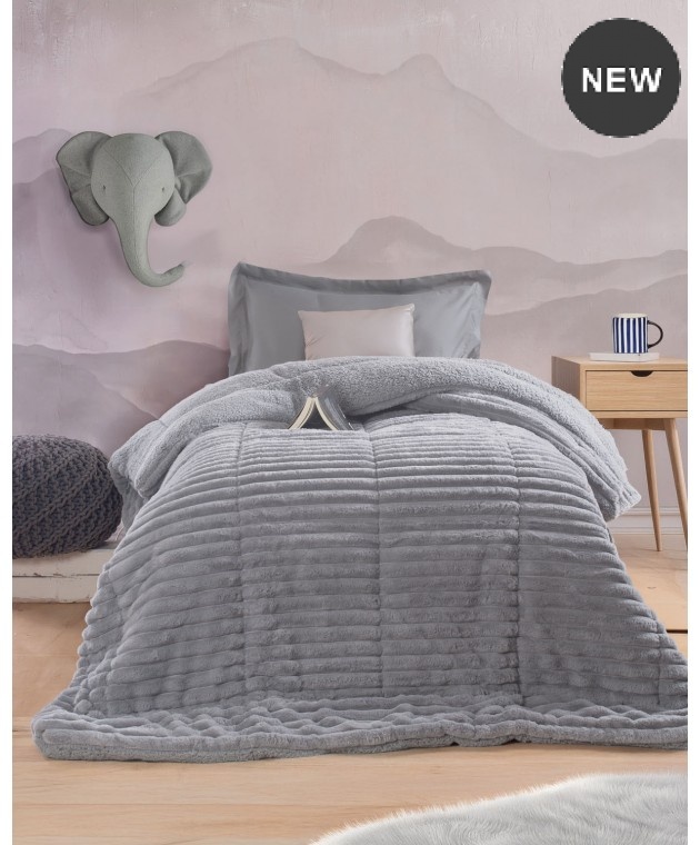  Κουβερτοπάπλωμα μονό (160Χ220) BUTTER GREY, RYTHMOS HOME Κουβερτοπαπλώματα Μονά