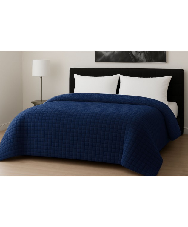 Κουβερτοπάπλωμα Le Blanc Flannel Comfort Σούπερ Υπέρδιπλο 260Χ240 700gsm RIB CUT Navy Κουβερτοπάπλωμα  king size