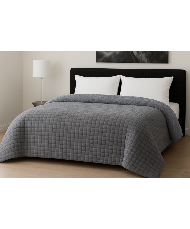 Κουβερτοπάπλωμα Le Blanc Flannel Comfort Σούπερ Υπέρδιπλο 260Χ240 700gsm RIB CUT Light Grey Κουβερτοπάπλωμα  king size