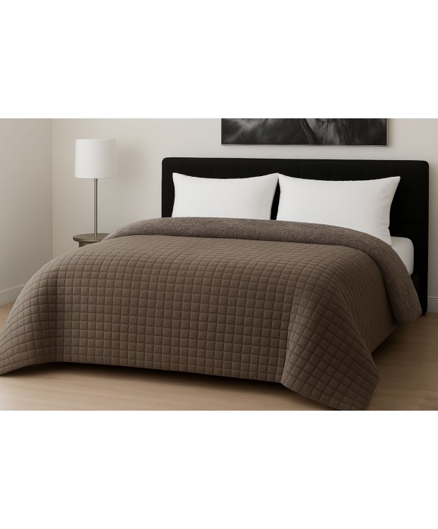Κουβερτοπάπλωμα Le Blanc Flannel Comfort Σούπερ Υπέρδιπλο 260Χ240 700gsm RIB CUT Moka Κουβερτοπάπλωμα  king size