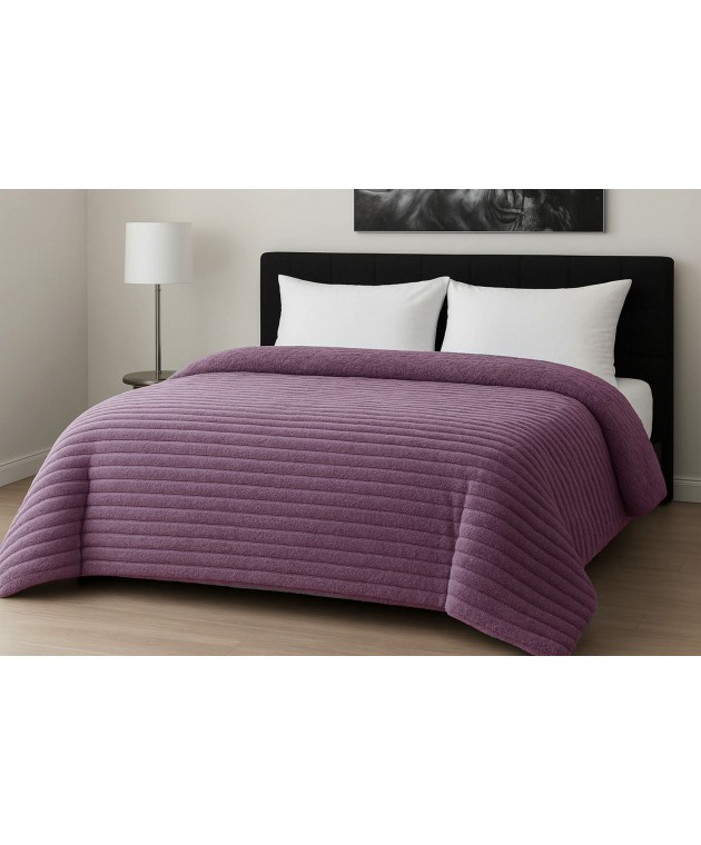 Κουβερτοπάπλωμα Le Blanc Flannel Comfort Σούπερ Υπέρδιπλο 260Χ240 700gsm RIB Lilac Κουβερτοπάπλωμα  king size