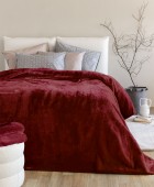 Κουβέρτα Βελουτέ 220x240 DREAM VELOUR/3 BORDO Κουβέρτες Βελουτέ Υπέρδιπλες