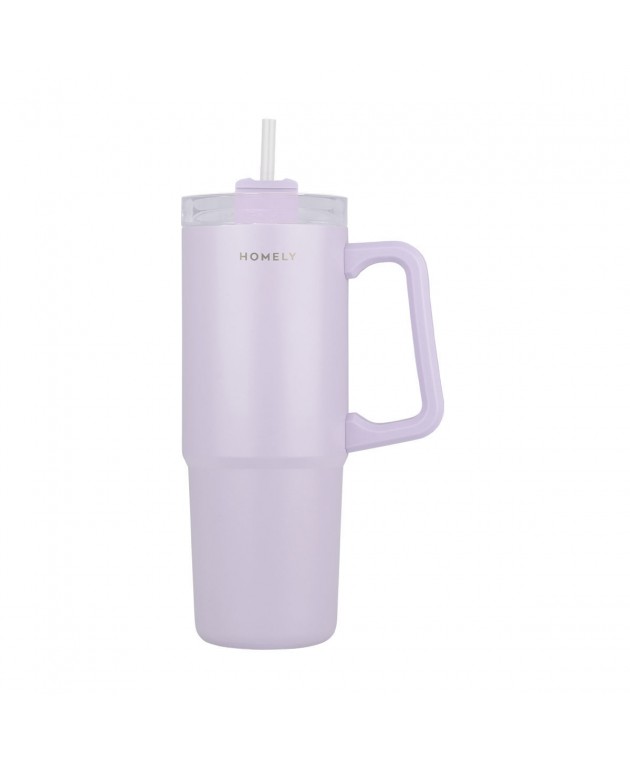 HOMELY ΘΕΡΜΟΣ STRAW TUMBLER 900ml LAVENDER FOG ΘΕΡΜΟΣ-ΠΑΓΟΥΡΙΑ