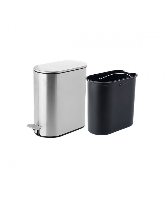 Κάδος απορριμμάτων (6L) SLIM INOX MAT 02-5542, ESTIA Καλάθια Απορριμμάτων